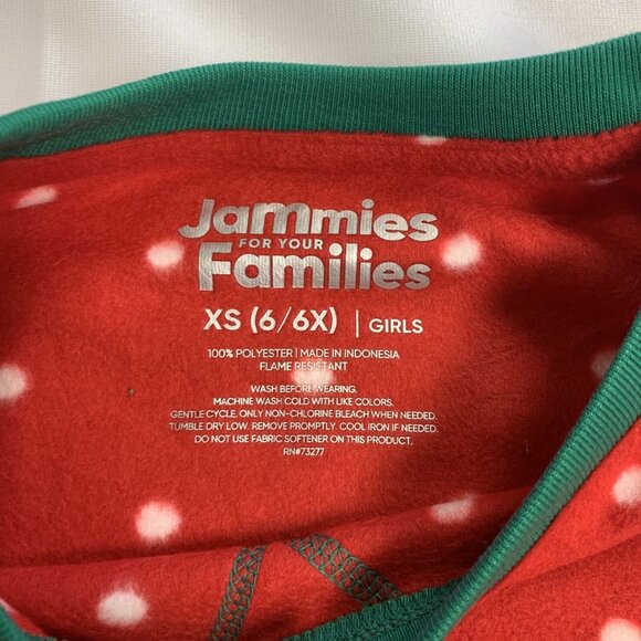 Jammies For Your Families 2-Piece Pajama Set XS (6/6X)  Girls Red Polka Dot Poly - Picture 4 of 10